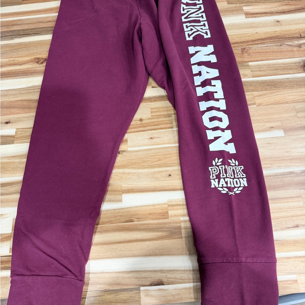 PINK Victoria's Secret Maroon 'PINK NATION' Joggers